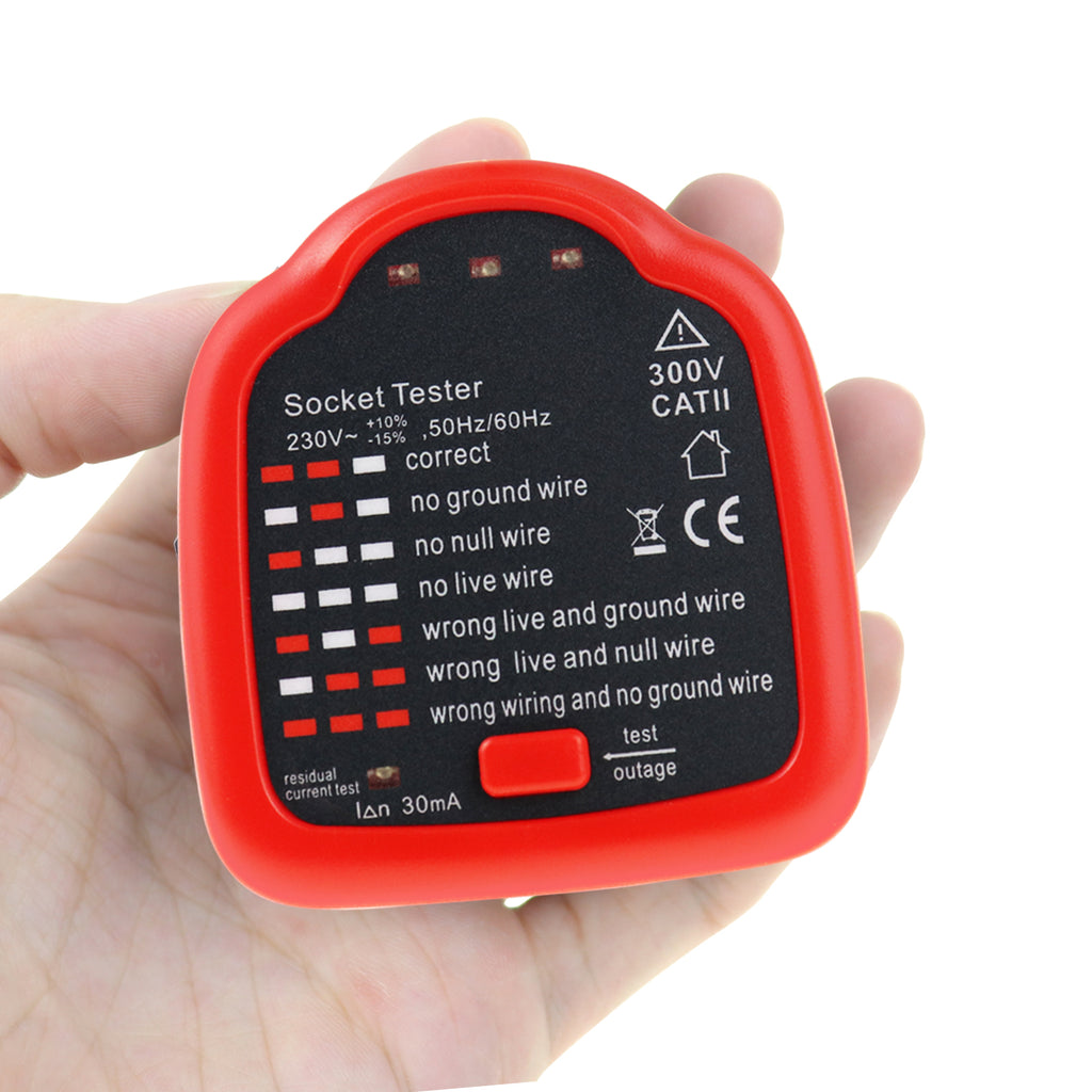 TK348PLUS Socket Tester Polarity Detector Receptacles GFCI and RCD Tes ...