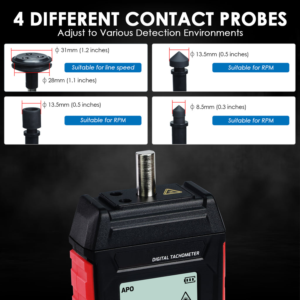 TK401PLUS Professional Non-contact/Contact Laser Tachometer Laser Phot ...