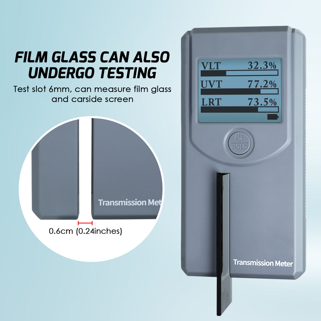 TK404PLUS Handheld Transmittance Meter Solar Film, Stick-film Glass, Car Window Tint Meter Tester Visible Light, Light Transmittance Measure Automotive Home Personal Tool