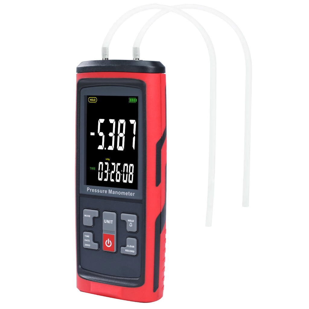 Hand Manometer TK420PLUS Handheld Differential Manometer Pressure Gauge Tester 13 Pre ...