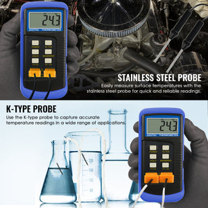 THTK-830_2P K-Type Thermometer 4 Thermocouples 2 Channels -50~1300°C (-58~2372°F)-Tekcoplus Ltd.