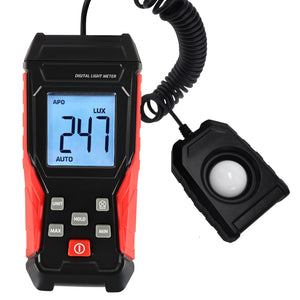 TK331PLUS Handheld Digital Lux Light Meter LUX Footcandle FC Photometer 200000LUX & 20000FC Measurement Range Luminometer for Theater, Photoshoot Set-up