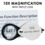 TK394PLUS High-quality Hasting Loupe 10x Magnification Jewelry Loupe Mini Stainless Steel Triplet Optical Glass for Stamp & Coin Collector, Watch & Circuit Board Repair