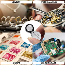 TK394PLUS High-quality Hasting Loupe 10x Magnification Jewelry Loupe Mini Stainless Steel Triplet Optical Glass for Stamp & Coin Collector, Watch & Circuit Board Repair