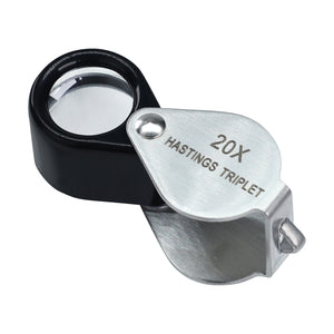 TK395PLUS High-quality Hasting Loupe 20x Magnification Jewelry Loupe Mini Stainless Steel Triplet Optical Glass for Stamp & Coin Collector, Watch & Circuit Board Repair-Tekcoplus Ltd.