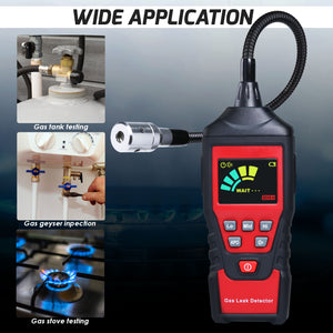 TK425PLUS Natural Gas Leak Detector Flammable Natural Gas Sniffer Low / Medium / High Sensitivity Alarm with 16.5-inch Long Gooseneck Probe Analog and Bar Scale Display