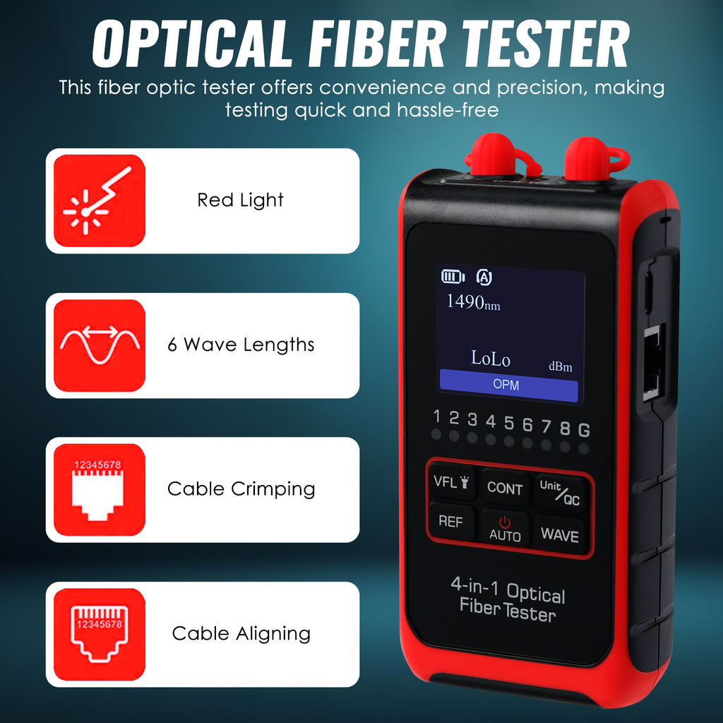 SUWOLF OTDR Multimodale 850/1300 Nm: Tester Fibra Ottica Con Touch Screen 5,6'' E Localizzatore Guasti VFL