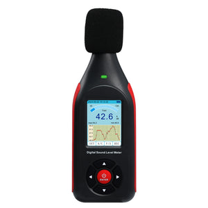 TK441PLUS Sound Level Meter Datalogger SPL Decibel Monitor Tester Record up to 43,000 Data, A/C Weighting, 3-Colored Alarm with Line Chart Display