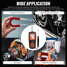 TK456PLUS Portable Tesla Meter Magnetic Field Gaussmeter HD Display with High-Accuracy Hall Sensor, Rechargeable with Built-in Storage of 50 Groups of Data