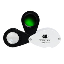 TK459PLUS 2-in-1 15X Magnification Gem Tool Jadeite Filter Magnifier Loupe for Authenticity Checking of Gemstone, Diamonds, Jewelry, Coins, Stamps & Antiques