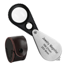 TK462PLUS Magnification Loupe 2-Type Magnifier 10X and 25X Jeweler Loupe Durable Stainless Steel for Jewelers, Watchmakers, Coin/Stamp collector, Antique Identification