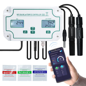 TK493PLUS Continuous Online Monitoring Controller for pH / EC / Water Temperature – with APP Alarm & Real-Time Data Tester