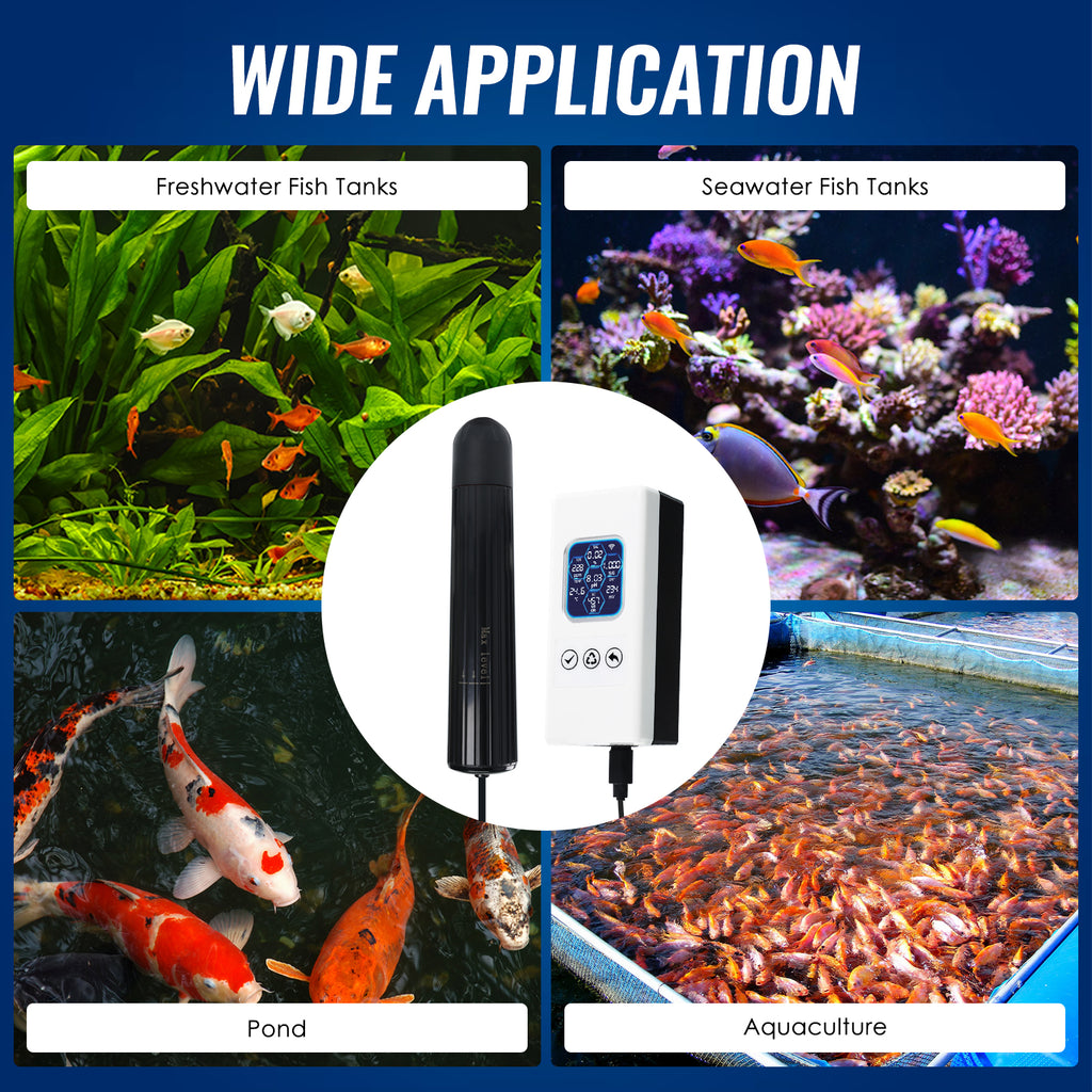Computer Monitor Fish Tank TK504PLUS 7-in-1 Smart Aquarium Water Monitor – Real-Time pH, Temp, TD ...