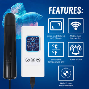 TK504PLUS 7-in-1 Smart Aquarium Water Monitor – Real-Time pH, Temp, TDS, Salinity, ORP, EC, S.G Measure - 24/7 Tracking with APP Alert for Aquarium, Pond Fish Corals & Plants Health-Tekcoplus Ltd.