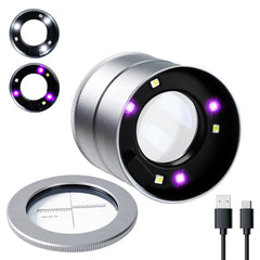 TK522PLUS Professional 10X Magnifying Loupe with White & UV LED