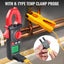 TK523PLUS Digital Clamp Meter – AC/DC Multimeter with Non-Contact Voltage, Capacitance, Resistance, Frequency, Diode & Temperature Testing for Electricians & HVAC