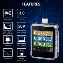 TK544PLUS USB PD 3.1 Type-C Fast Charging Tester E-marker Test, Ripple Test, Protocol Detection Battery Capacity Test, 20-bit, 360° Gravity Sensor Auto Rotation Clear Display-Tekcoplus Ltd.