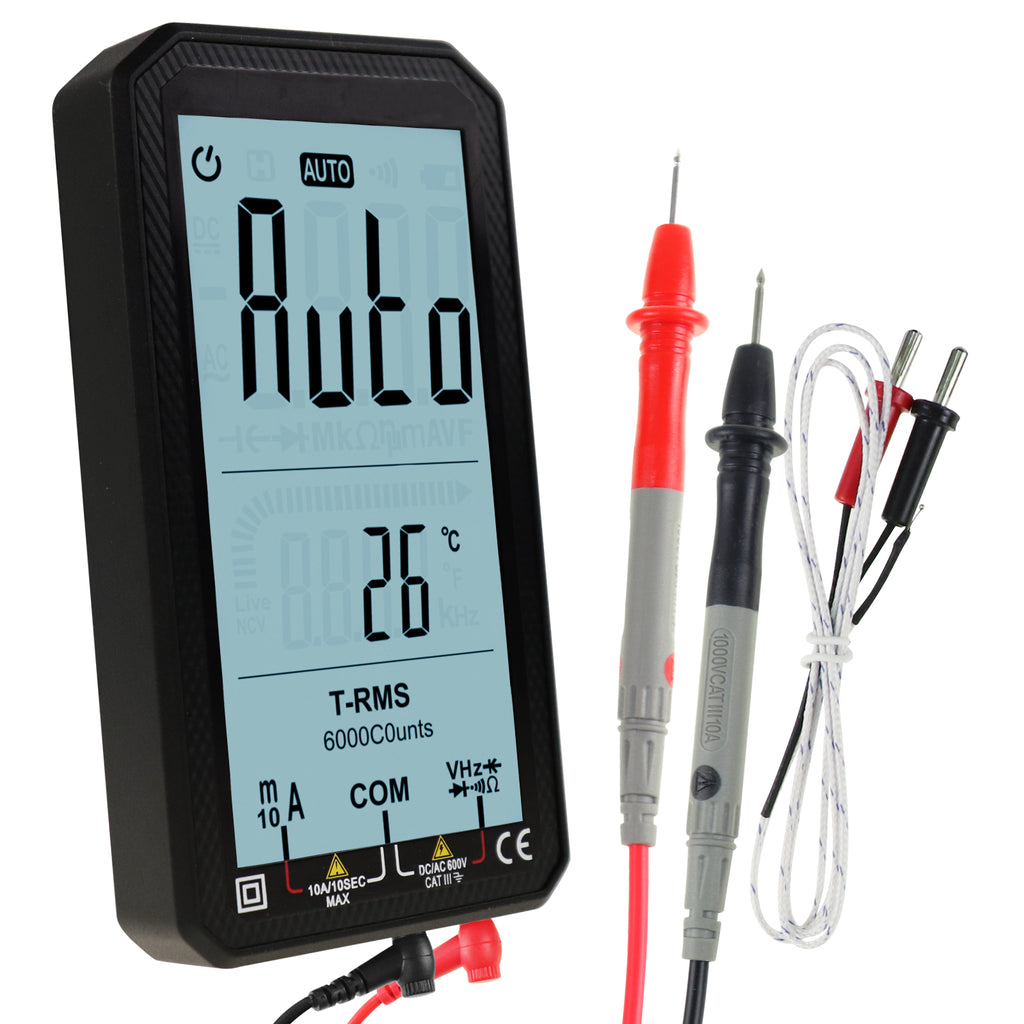 TK318PLUS Digital Multimeter 4.7-inch LCD Screen NCV Measurement Capacitance Resistance AC/DC Voltage Current Diode Automatic Range Electrical Testing Tool with Backlight - Tekcoplus