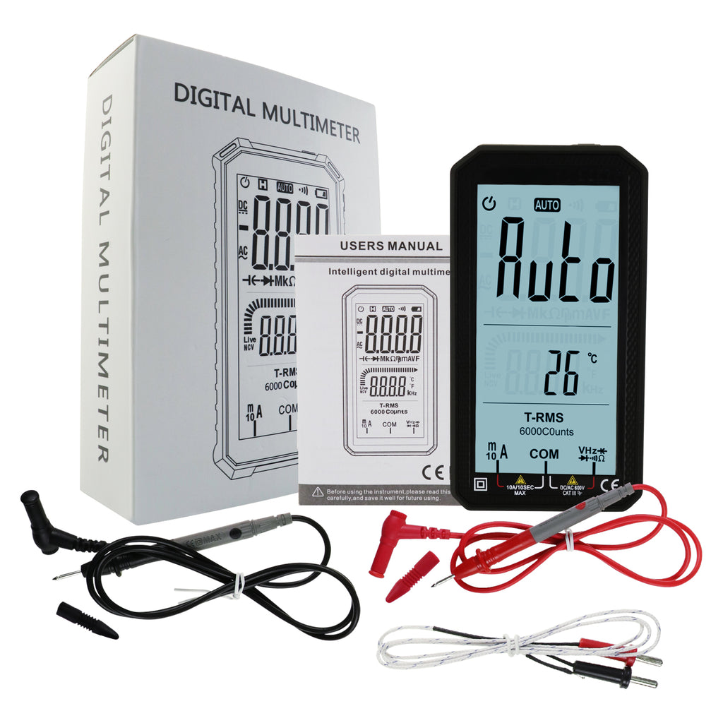 TK318PLUS Digital Multimeter 4.7-inch LCD Screen NCV Measurement Capacitance Resistance AC/DC Voltage Current Diode Automatic Range Electrical Testing Tool with Backlight - Tekcoplus