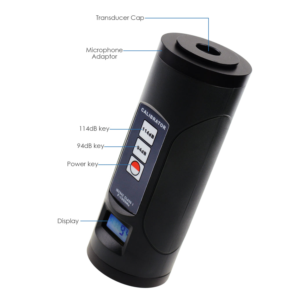 SLTK-885B Digital Sound Level Meter Calibrator 94dB & 114dB for 1/2" and 1" Microphone Calibration - Tekcoplus