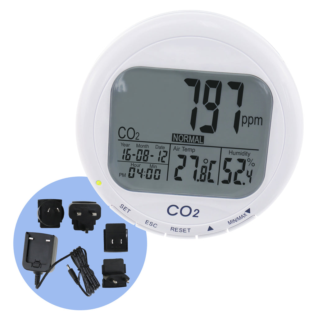Smart Digital Gas Monitor Indoor Hydroponics CO2 Temperature