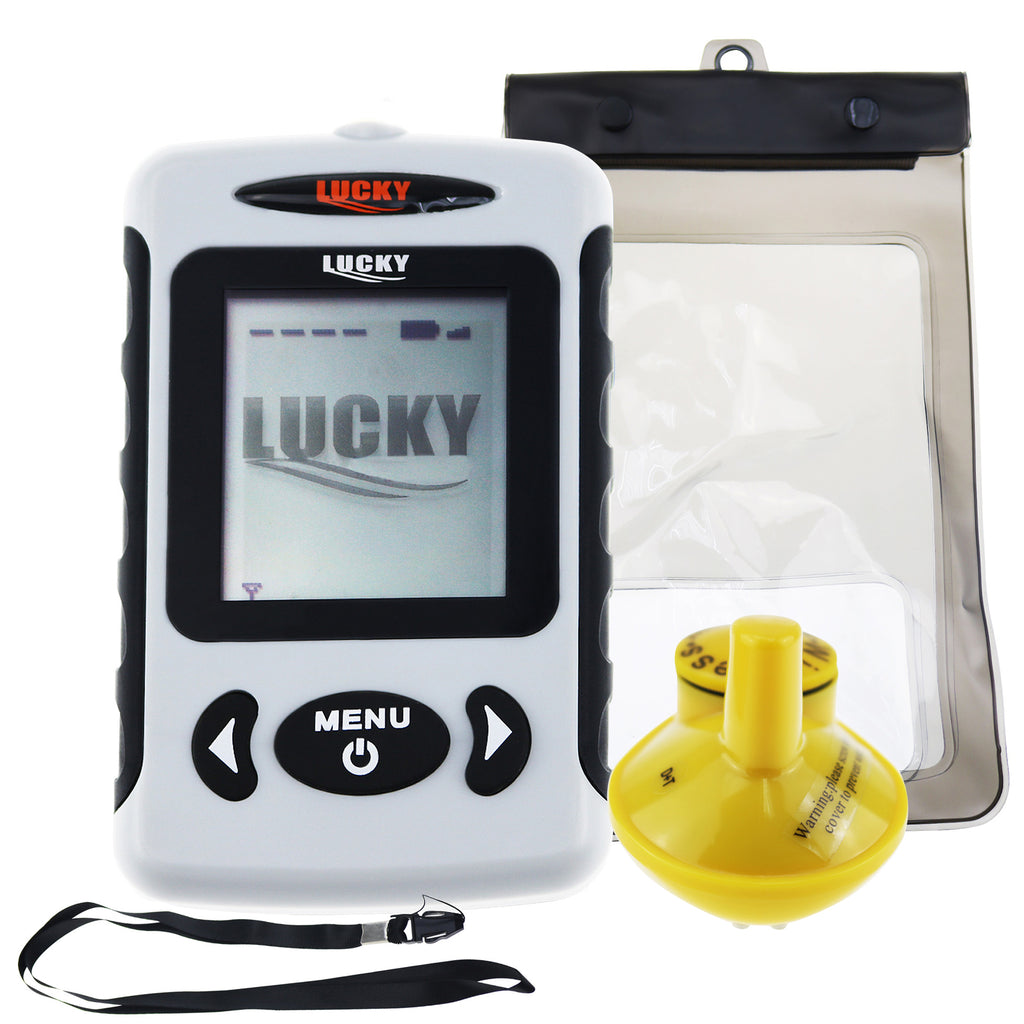 fe2 black box fish finder FFW-718 Lucky Wireless Waterproof Portable Sonar Fish Finder with Dot Matrix 40m Range