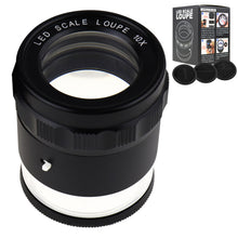 GSTK-93_LED+3 Scale Loupe 10x Magnification 4 Scale Chart with 8 LED Light 25mm Field of View Magnifier