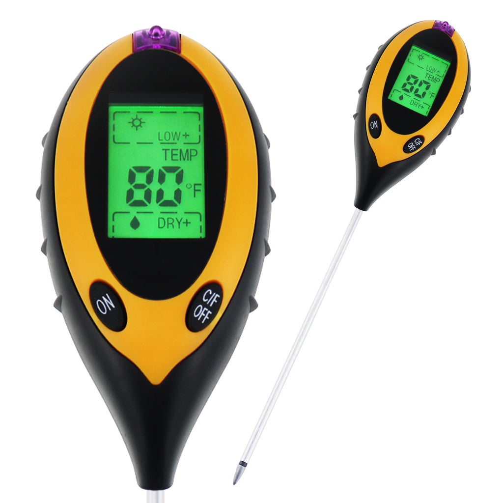 soil moisture meter nearby PHTK-35 4 in 1 Soil Moisture Temperature Meter Survey Instrument Measures pH Acidity Garden, Farm