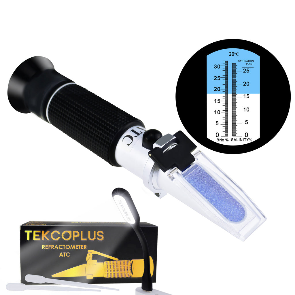 RETK-67 Salinity & Brix Refractometer, Salinity 0~28%, Brix 0~32%-Tekcoplus Ltd.