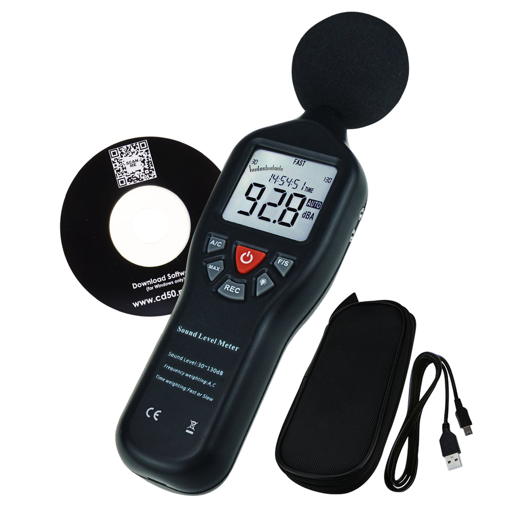 SLM25TK Sound Level Meter with Data Logging Function Measure 30dB~130dB and CD Software