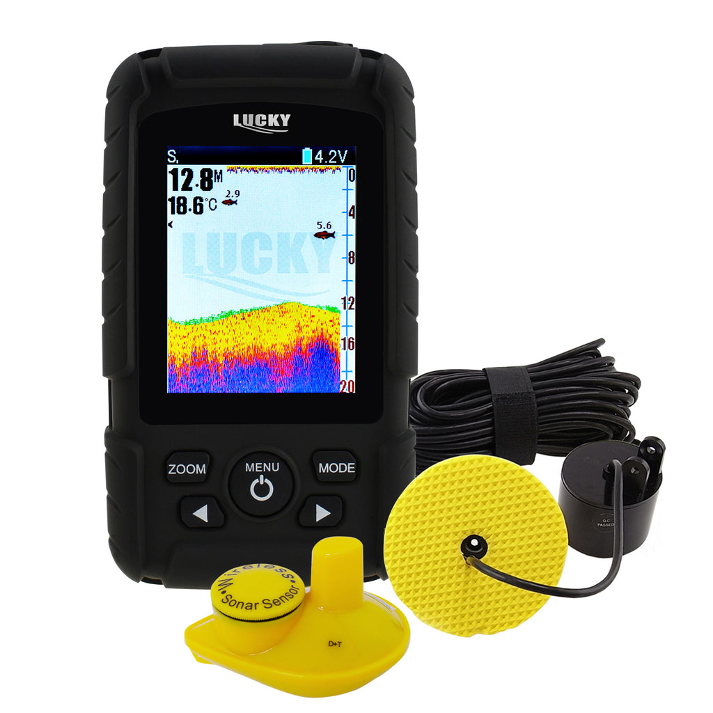 FF-718LIC LUCKY Colored Fish finder Sensor English / Russian Menu 328ft/100m Waterproof Rechargeable FF-718LIC LUCKY Colored Fish finder Sensor English / Russian Menu 328ft/100m Waterproof Rechargeable