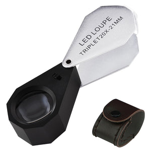 GSTK-783 20X Magnification 21mm Lens Jeweler Loupe Magnifier 6 LED light Gem Gemstone Jewelry Tool-Tekcoplus Ltd.