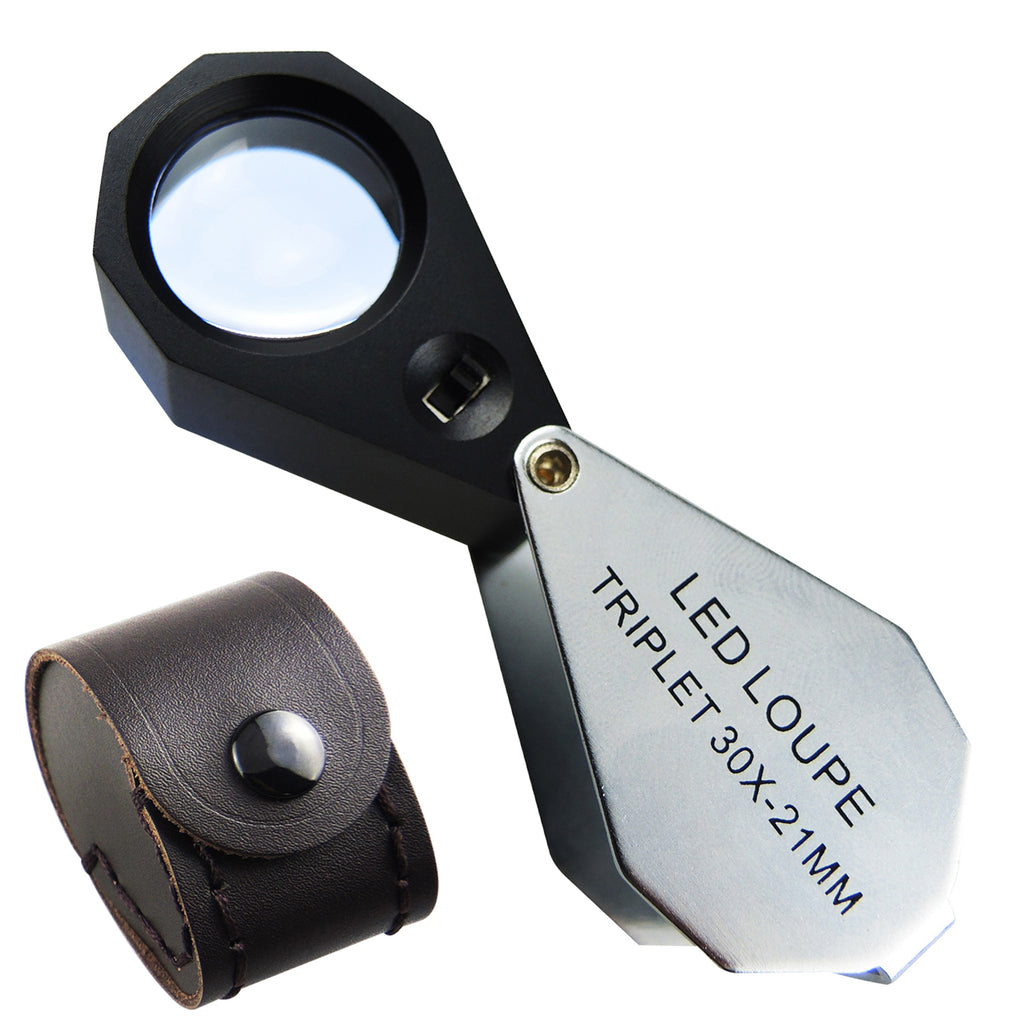 GSTK-785 30X Magnification Jeweler Loupe Magnifier w/ 6 LED light 21mm Lens Gem Gemstone Tool Tester-Tekcoplus Ltd.