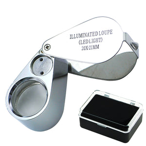 GSTK-783XX Optical Glass Magnifier 20x Magnification Magnifying LED Light Jeweler Loupe Gemstone-Tekcoplus Ltd.