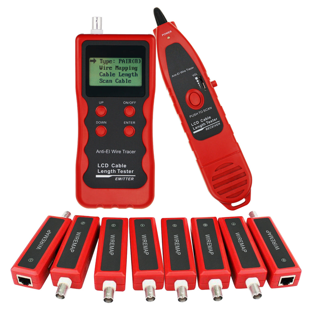 CTTK-714 Digital Cable Tester Tracker with 8 Remote Adaptor Wiremap ...