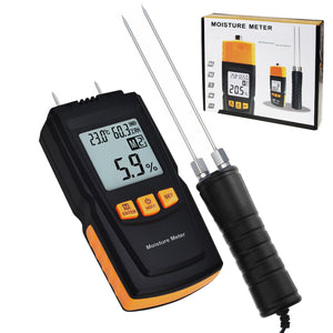 MMTK-813 Digital Wood Moisture Meter 2~70% Humidity RH Temperature Tester, Timber, Bamboo, Paper-Tekcoplus Ltd.