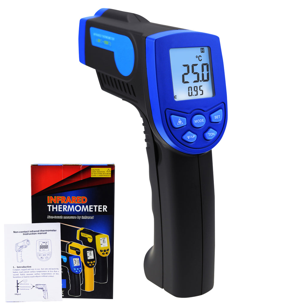 Digitaler Infrarot Thermometer SOVARCATE präzise Kontaktlos 32°C bis 600°C Einstellbarer Emissionsgrad Alarmfunktion bei höchst /Nieder Termperat