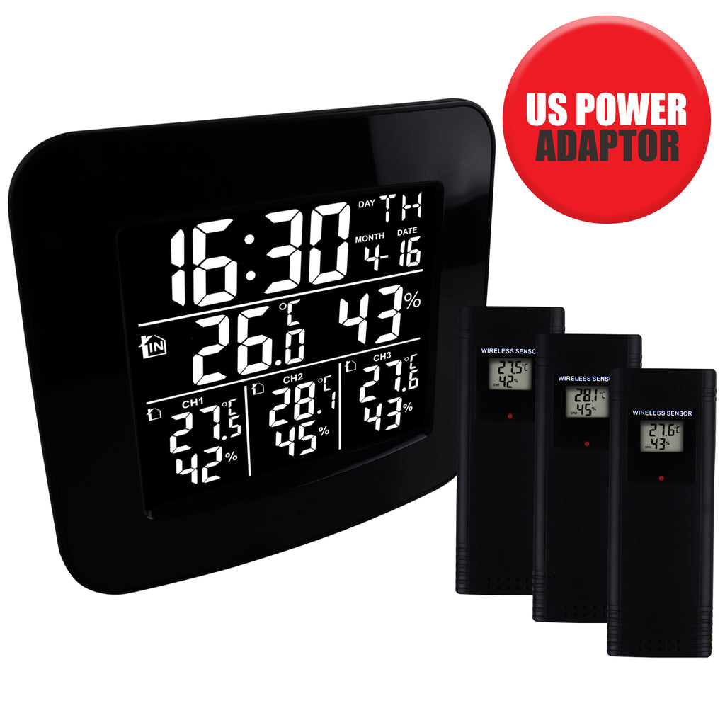 Multiple Sensor Weather Station Wireless Indoor Outdoor Thermometer  Hygrometer