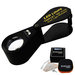 TEK-246 Jewelry Loupe 10x Magnification 21mm Optical Glass Lens 6 LED & UV Light Jeweler Watchmaker-Tekcoplus Ltd.