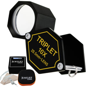TEK-250 10x Pocket Magnification Loupe 20.5mm Triplet Lens Black Frame (Aluminum) Body-Tekcoplus Ltd.