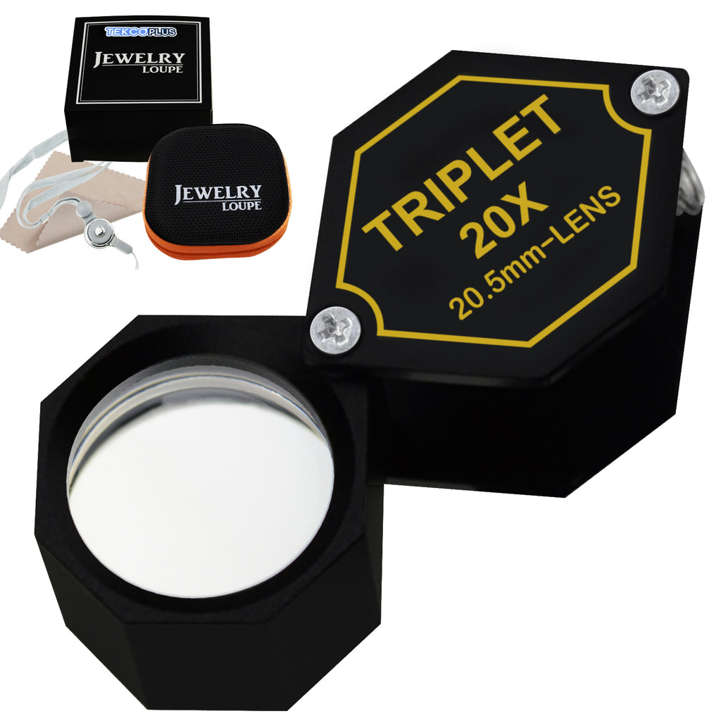 TEK-252 Jeweler Gem Loupe 20x Magnification Triplet Lens Magnifier Stamp &  Coin Hobbyist Mechanics - Tekcoplus Ltd.