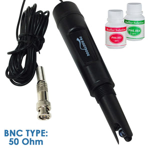 PETK-776 pH Electrode Long 3m Cable BNC Type Plug with Calibration Solution Water Tester-Tekcoplus Ltd.