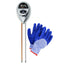 TEK-257S_GLOVE Soil pH, Moisture & Light Meter 3-in-1 Tester Long Sensor Probe with Gloves