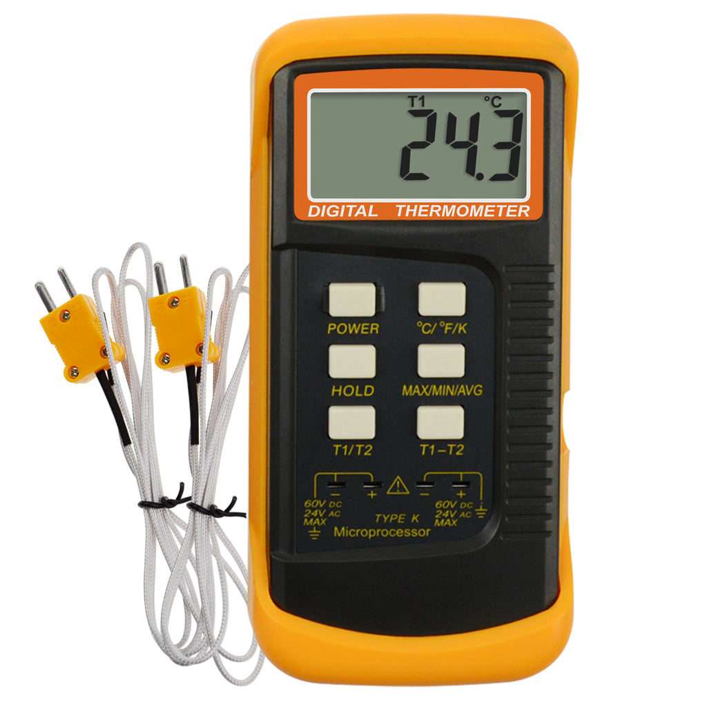 K-Type Thermometer with Thermocouple Sensor 1300°C (2372°F) °C, °F