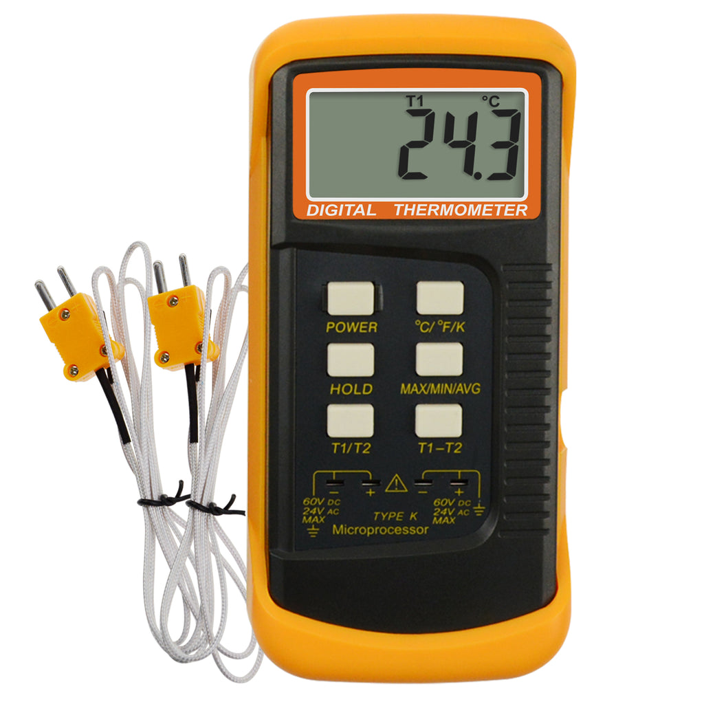 THTK-830 K-Type Thermometer with Thermocouple Sensor 1300°C / 2372°F  Measure Selectable °C °F & K