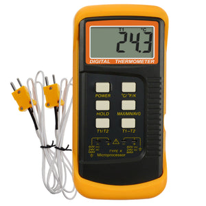 THTK-830 K-Type Thermometer with Thermocouple Sensor 1300°C / 2372°F Measure Selectable °C °F & K