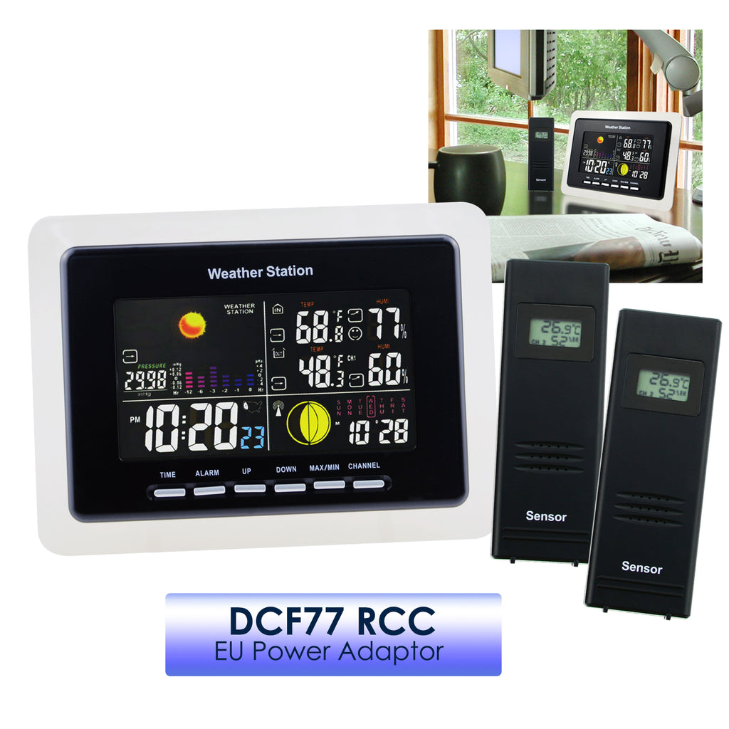 WSTK-33_2S Wireless 2 Sensor Weather Station Temperature Humidity RCC DCF / WWVB Thermometer-Tekcoplus Ltd.