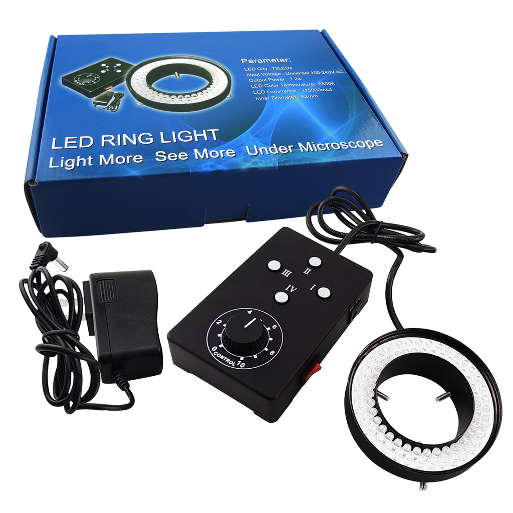 RLTK -822 Four Zone LED Ring Light 72 LED Microscope Camera Illuminator ...