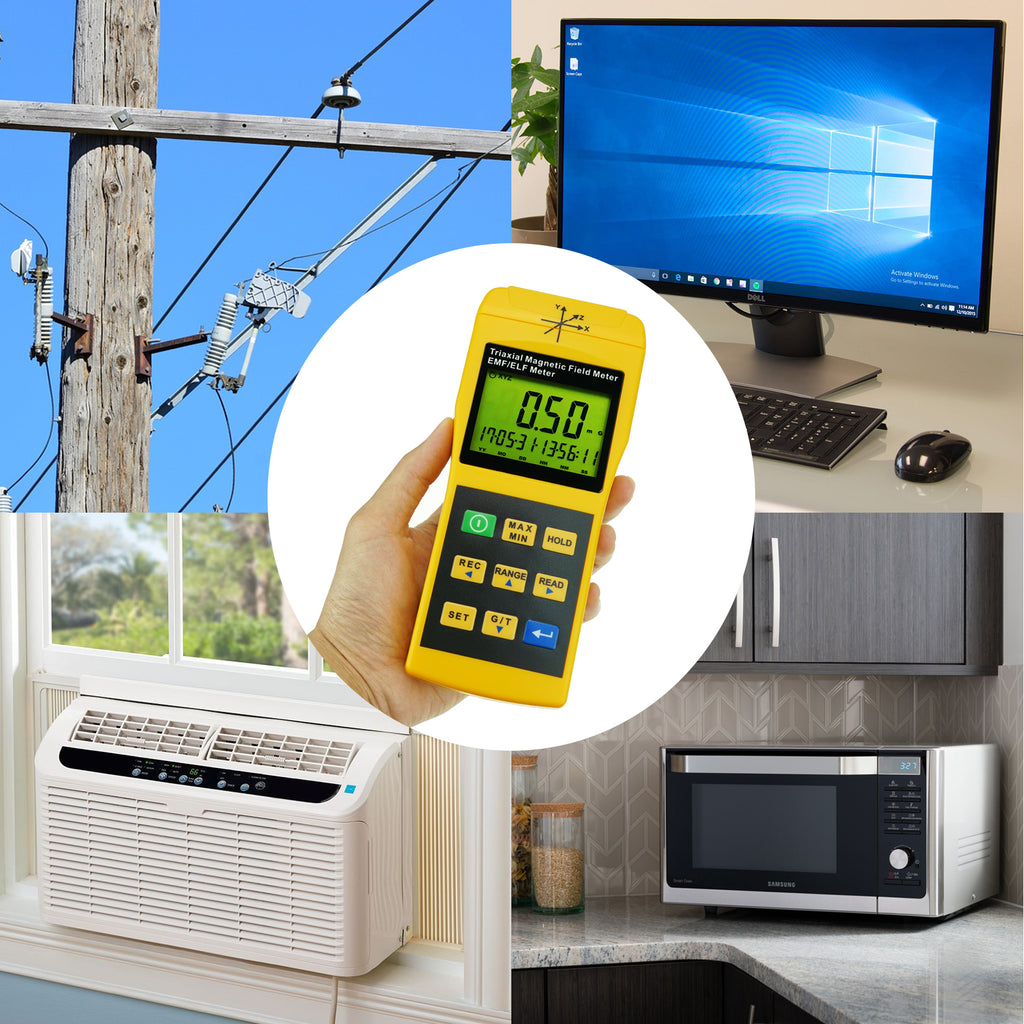 Emf Reader 3-Axis Gauss EMF ELF Meter Detector, Electromagnetic Field ...