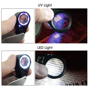 GLTK-46 Jeweler Loupe 30X Magnification with LED & UV Light 21mm Lens Magnifier Gemology Gemologist-Tekcoplus Ltd.